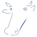 نقاشی یک گاو متعجب مغموم برای تصویرسازی شعر از ماست که بر ماست